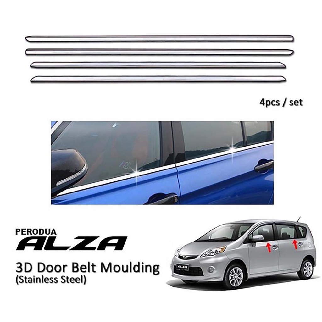 WINDOW TRIM CHROME LINING DOOR ALZA VIVA AXIA MYVI BEZZA KANCIL KELISA ...