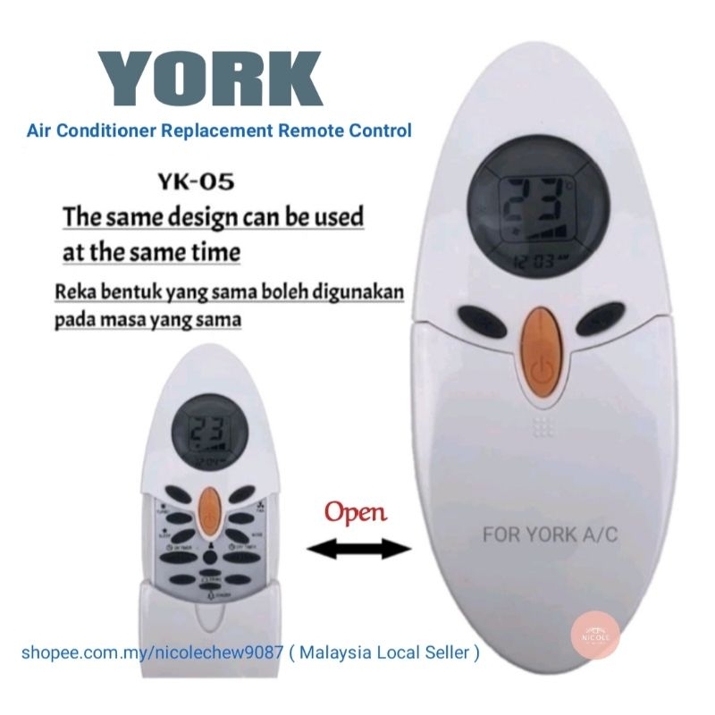 York Air conditioner Replacement Remote Control YK-05 | Shopee Malaysia