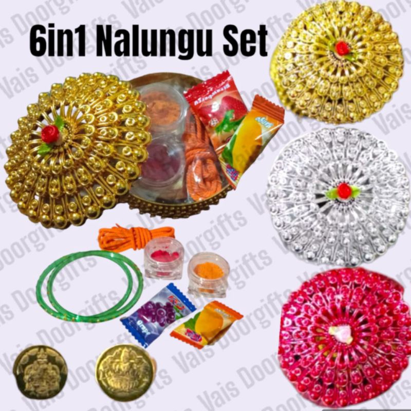 Unique Gold Box Doorgift 6 in 1 | Nalunggu Set | Sumangali Set with ...