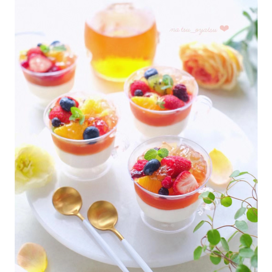 Slanted Party Dessert Cup Mini Mousse Pudding Cup Disposable Plastic ...