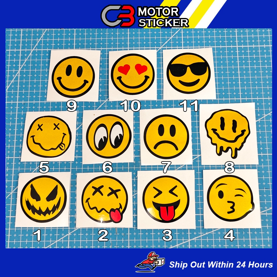 smile emoji angry smart icon sticker motor stiker potong pantul cahaya ...