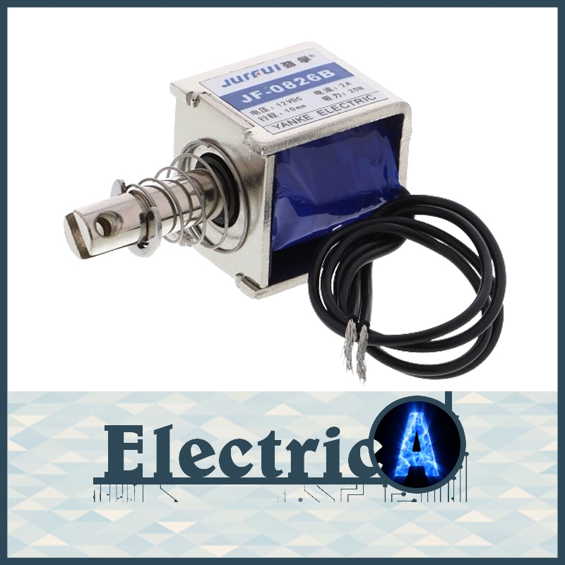 Électroaimant DC 12V 2A Type Pousser-tirer - Modèle JF-0826B, Force 20N, Cadre Ouvert