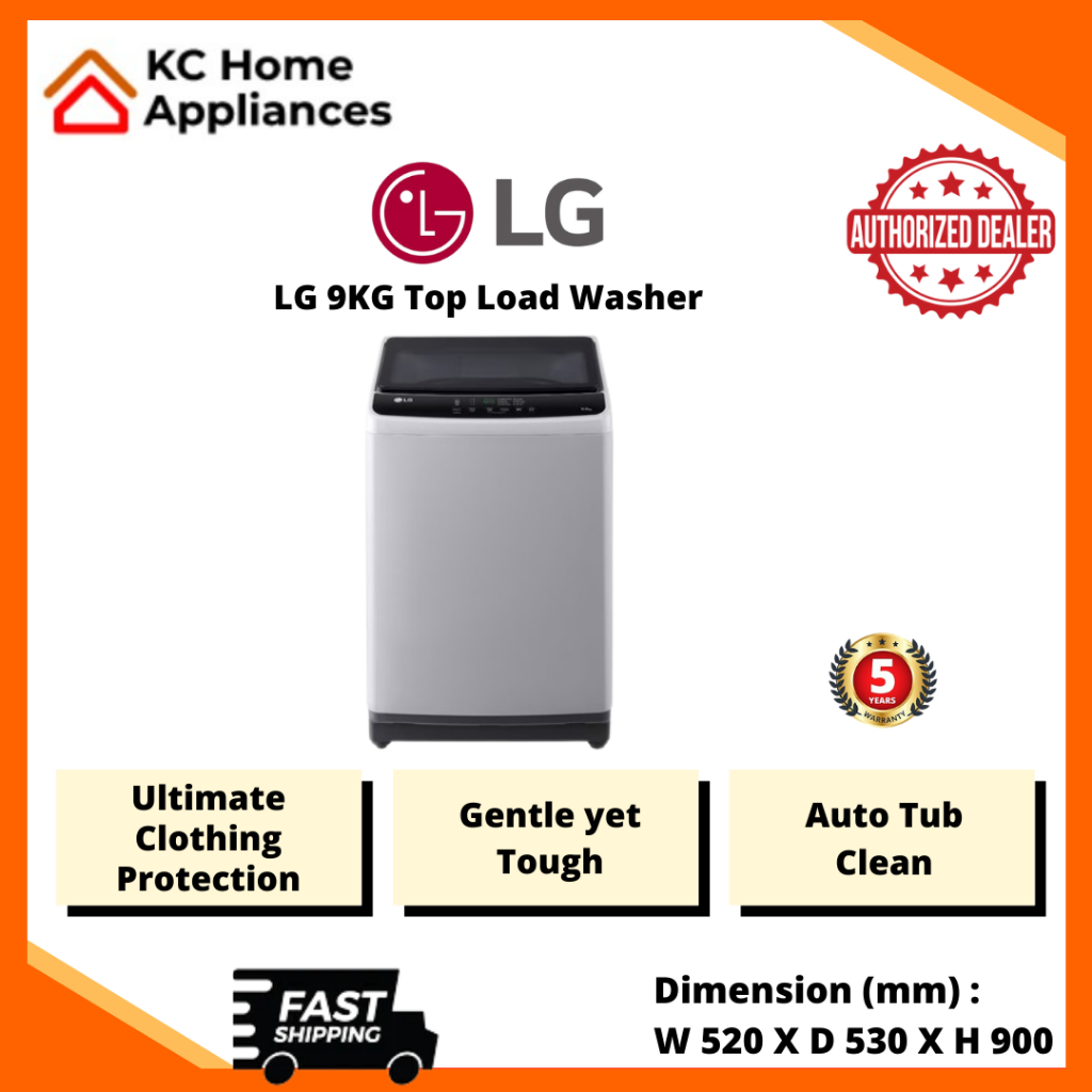 LG 9KG Auto Washing Machine Child Lock Auto Restart Auto Tub