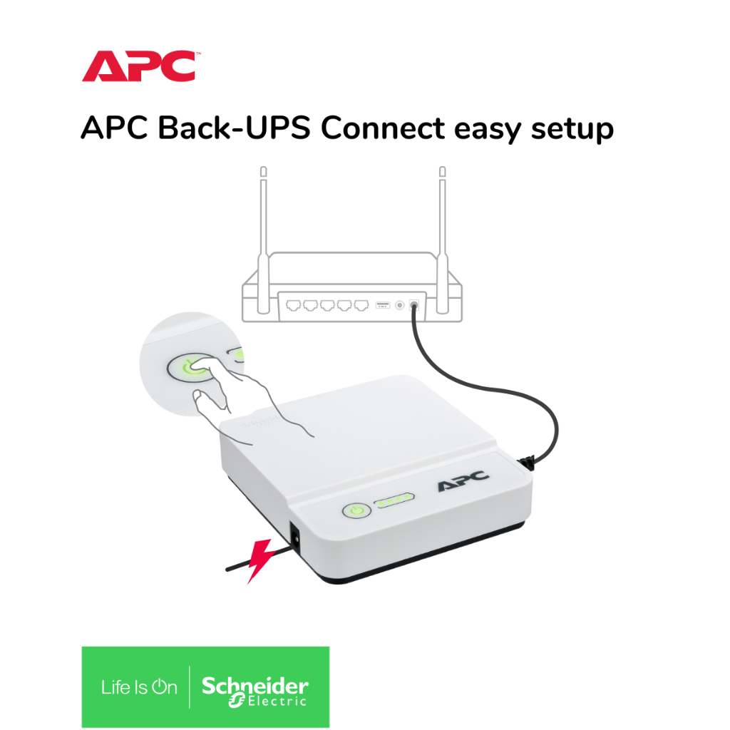 APC Back-UPS Connect CP12036LI Mini onduleur lithium-ion 12 V CC 36 W, conçu pour les routeurs, les contrôleurs de maison intelligente, les appareils VoIP, les équipements de réseau et plus encore