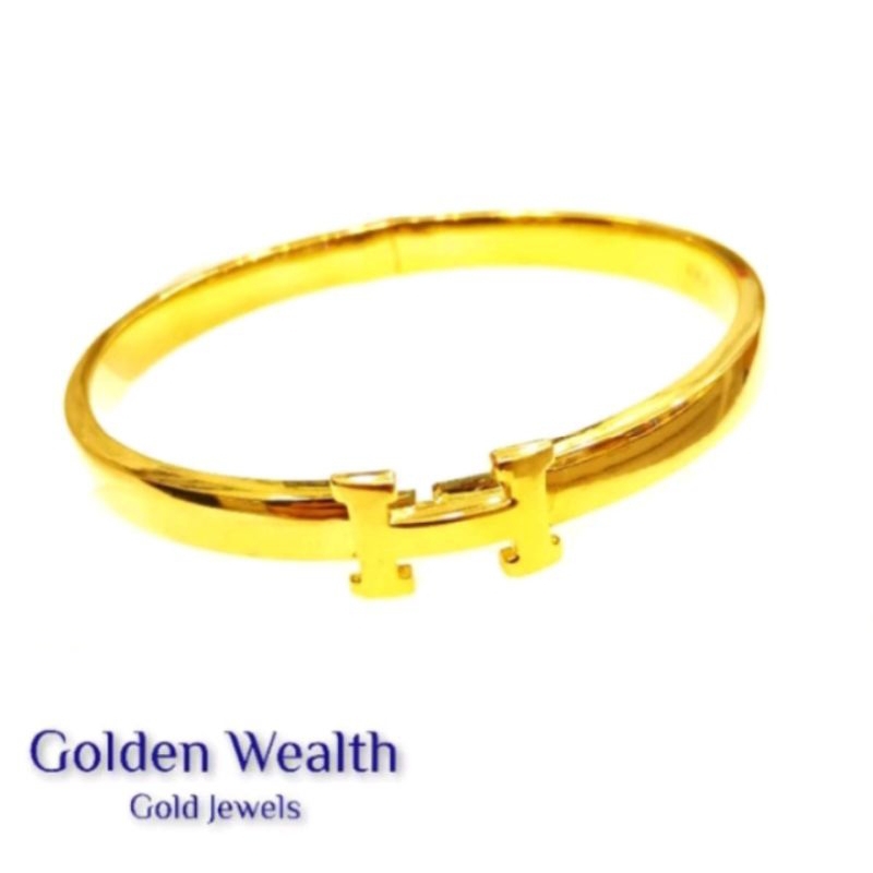 916 Gold Bracelet Bangle Hermes 916 HERMES Bangle 18K Gold