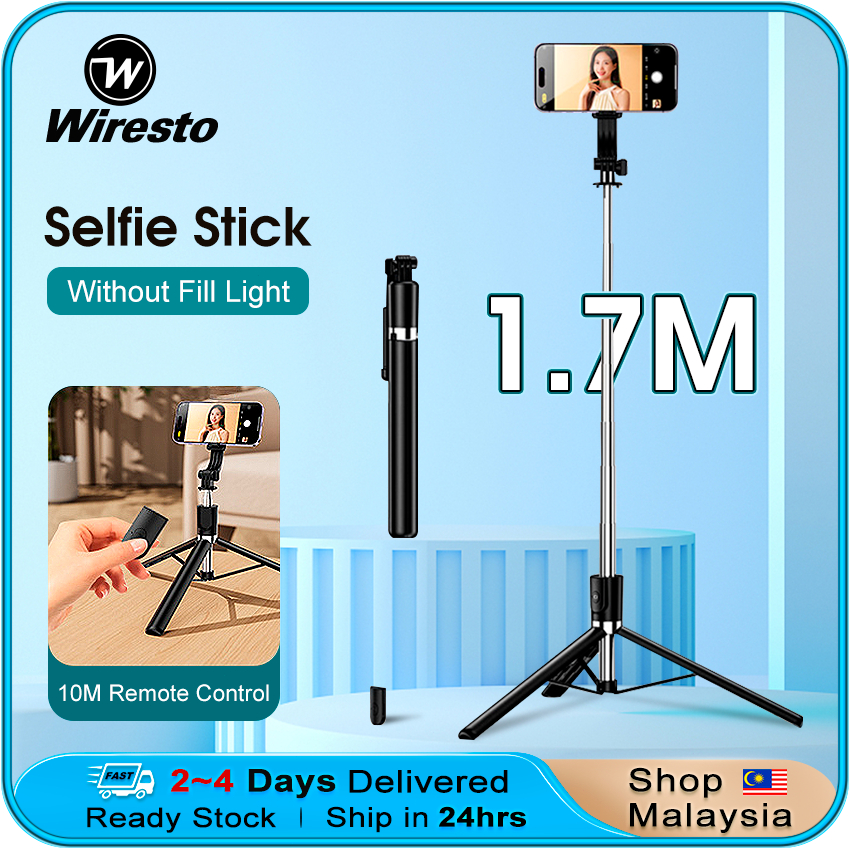 Wiresto Bluetooth Selfie Stick Light Mobile Phone Holder Tripods ...