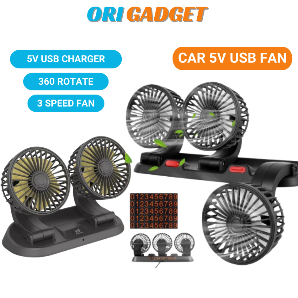 Car Strong Dual Fan Air Conditioning Double Booster Cooler 360° Desktop ...