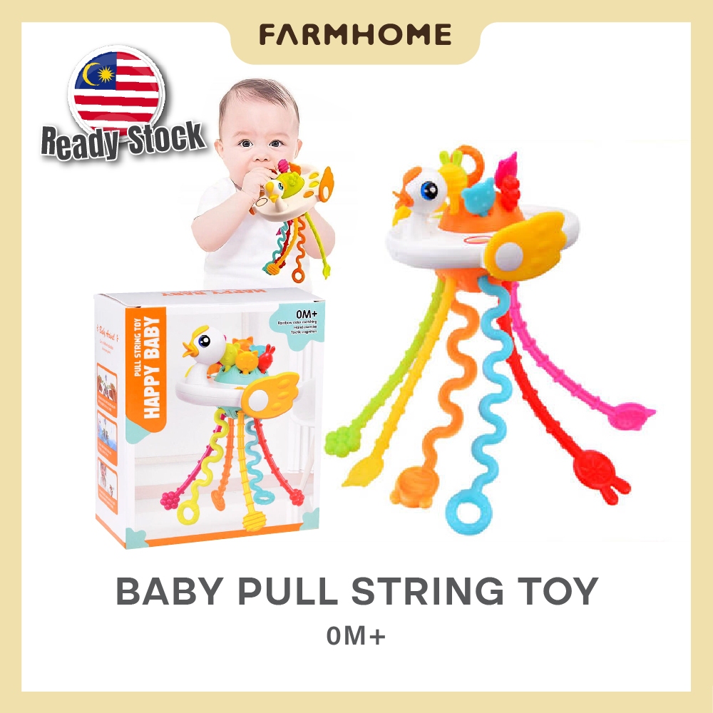 Baby Pull String Toy Safe Colorful Pull Learning Game Children Play Fun ...