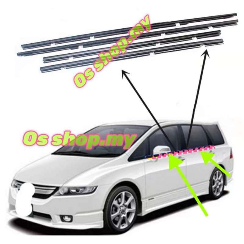 Honda Odyssey 2004-2021 Door Glass Moulding Lining Rubber Outer Glass ...