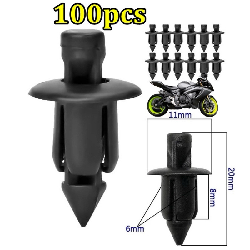 (100pc) Clip Rivet Y15 R25 R15 RS150 LC135 NVX NMAX XMAX VARIO VF3i ...