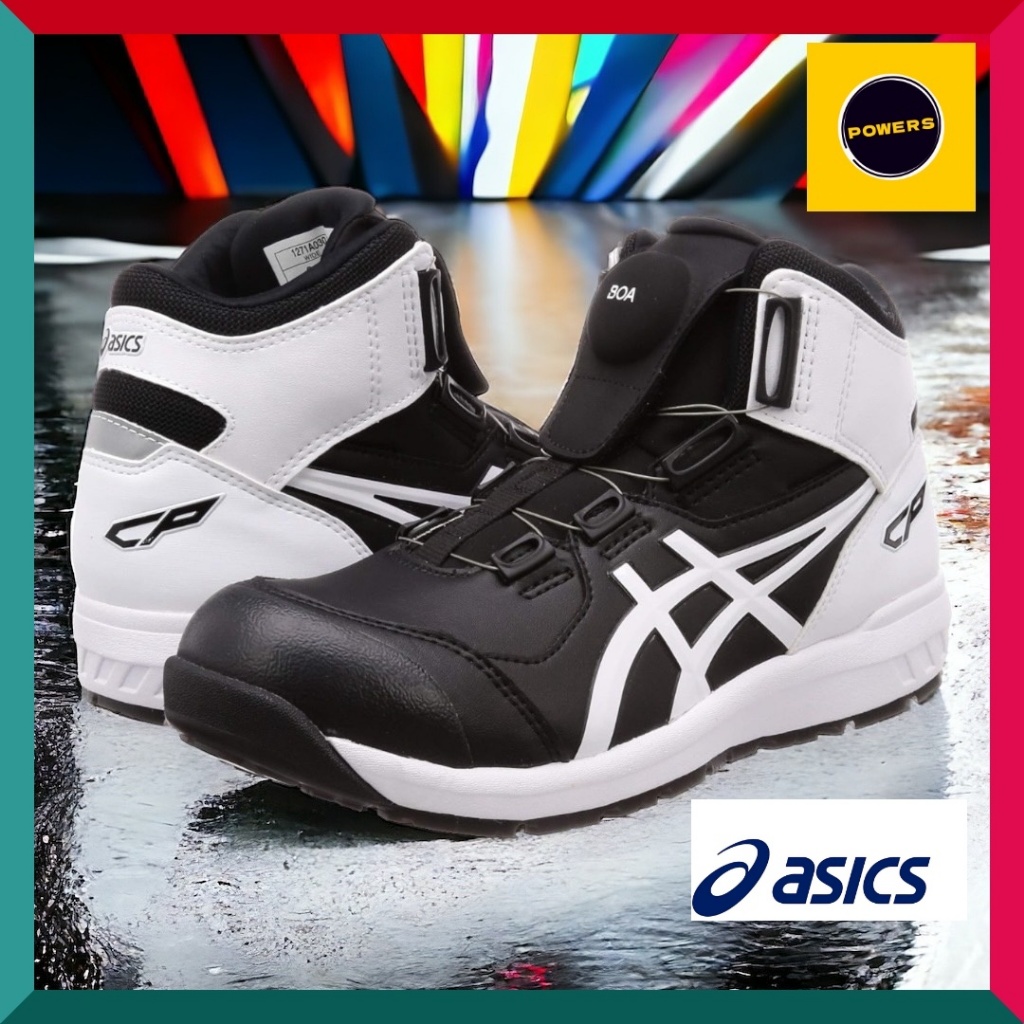 [Asics Working] Safety Shoes Work Shoes WinJob CP304 BOA JSAA Class A Prep.  with anti-slip sole fuzeGEL Black/White