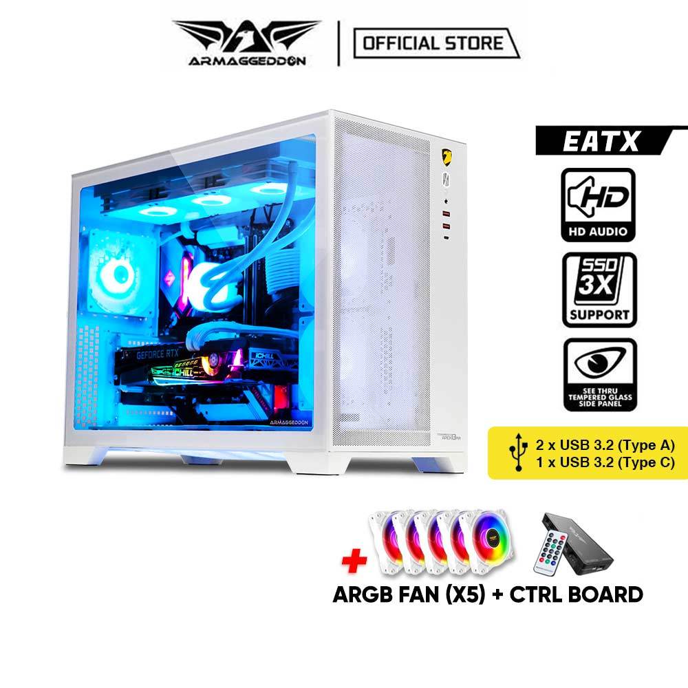 Armaggeddon E-ATX PC Fish Tank Design Gaming Case Tessaraxx APEX 13 Air ...