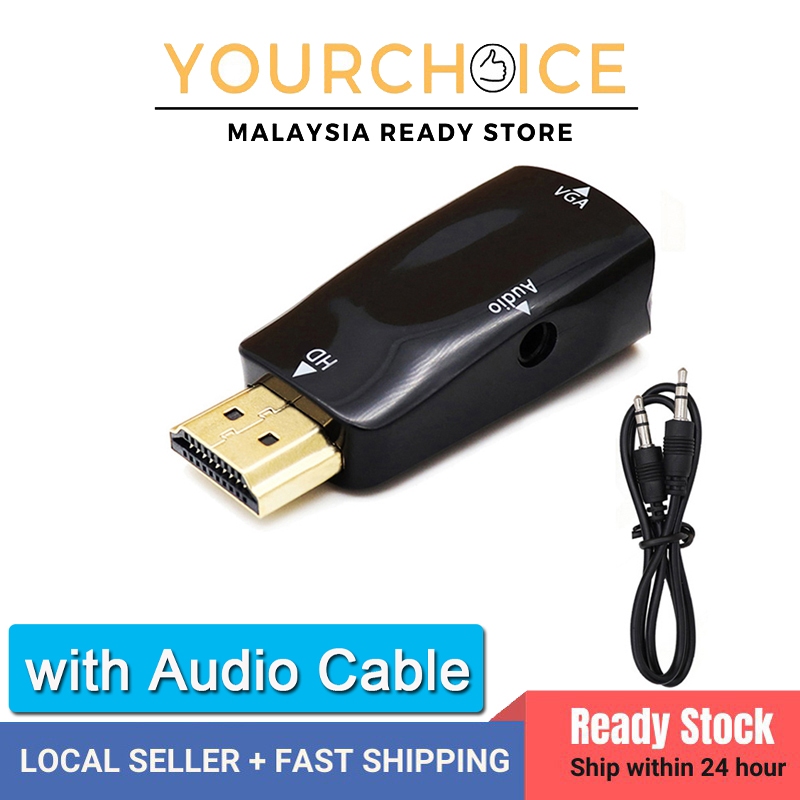HDMI to VGA Adapter With Audio Cable 1080P HDMI to VGA Converter ...