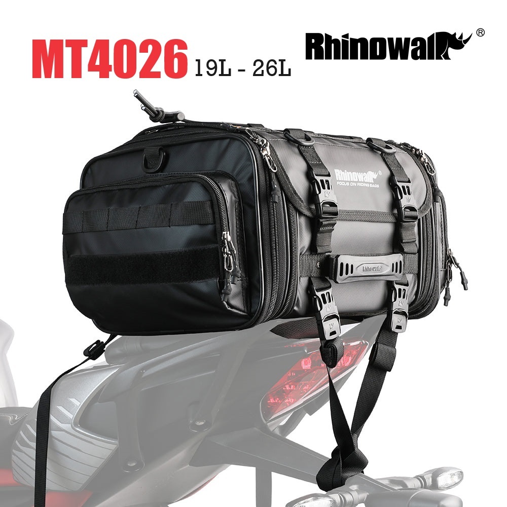 Rhinowalk Motorcycle Travel Touring Luggage Expandable Motorcycle Tail ...