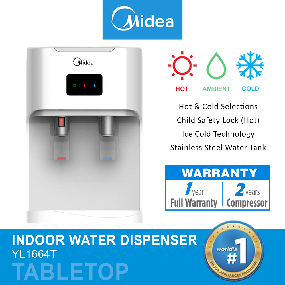 MIDEA WATER DISPENSER TABLE TOP - WHITE - YL1664T (1 YEAR WARRANTY ...