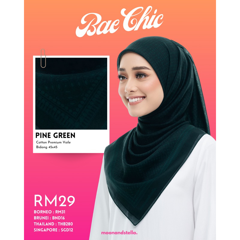 [NEW ARRIVAL] Moonandstella Bae Chic 2.0 Series/ Bawal Plain/ Tudung ...