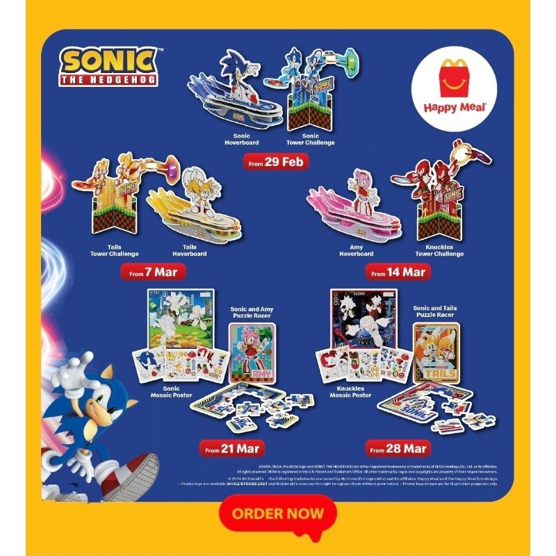 Ready Stock McDonald's Happy Meal Sonic The Hedgehog 2024 Shopee Malaysia