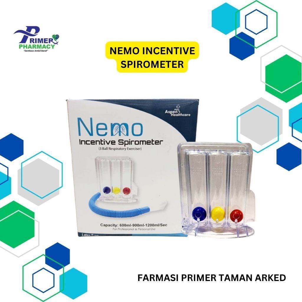 NEMO 3 BALLS INCENTIVE SPIROMETER/LUNG EXERCISE/ALAT SENAMAN PARU-PARU ...