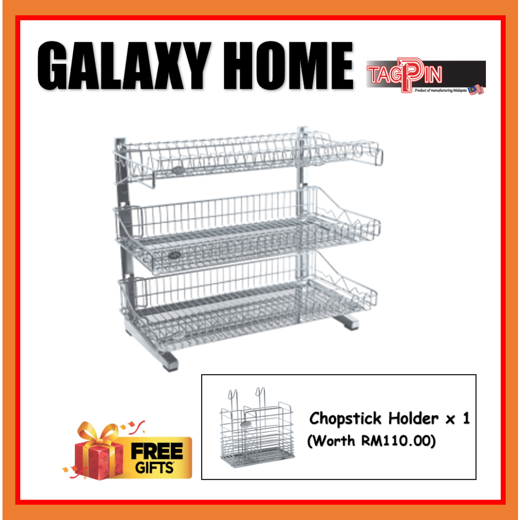 🌟FREE GIFT🌟 TAGPIN TPBLS5603 304 Stainless Steel Two Tiers Dish Rack ...