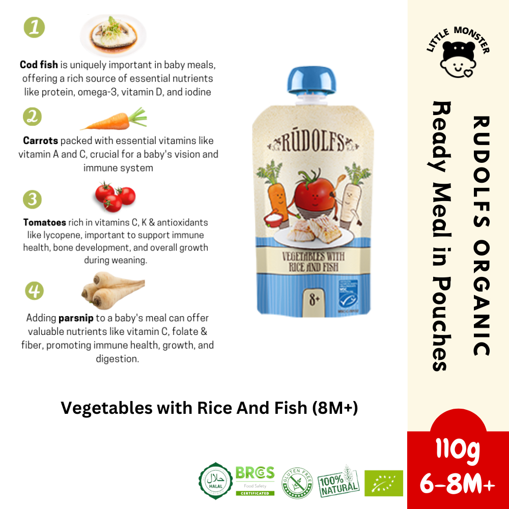 Rudolfs Organic Baby Instant Porridge Fruit Puree 110g (6 8M+)
