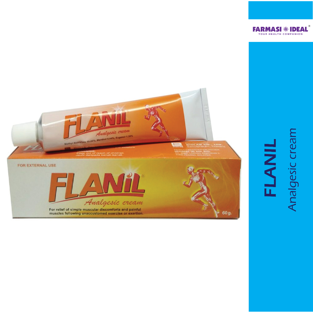 Flanil Analgesic Cream 30g /60g (temporarily relieve muscle pain ...