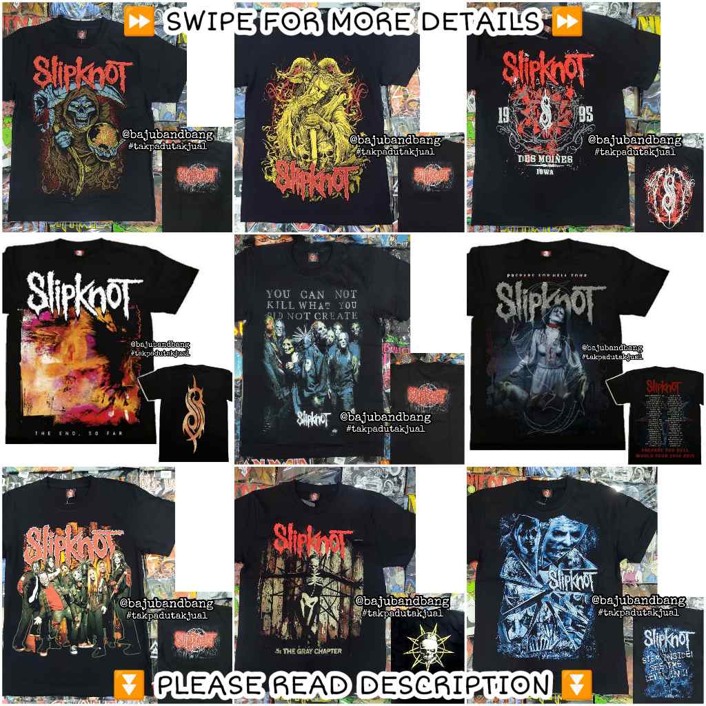 Baju Band Slipknot Corey Band Tshirt Gray IOWA Des Moines Kill Step ...