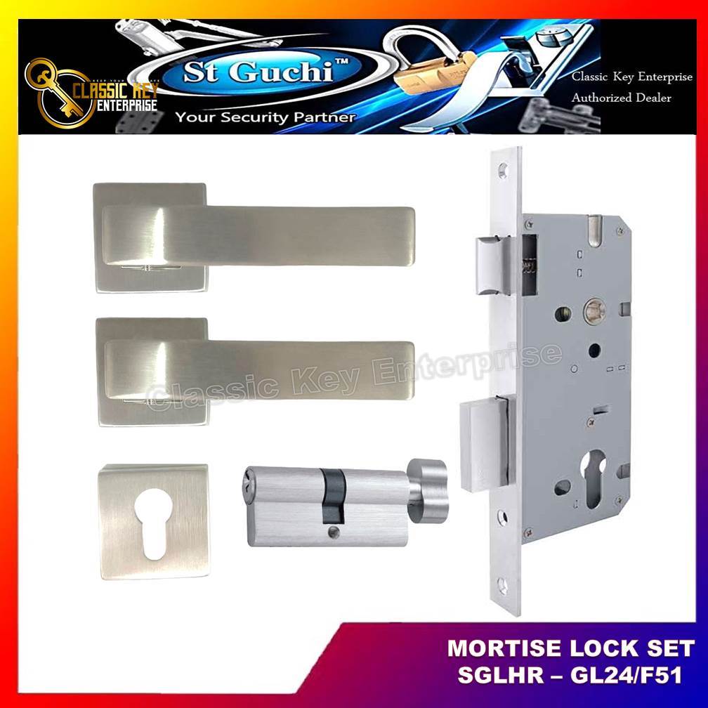 St Guchi mortise door lock set SGLHR GL24/F51 Lever handle SIRIM ...