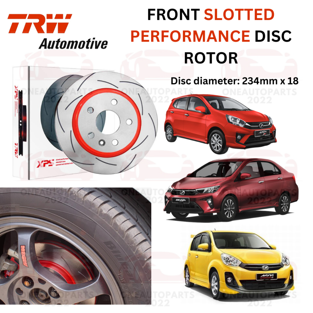 (PROMO!!) TRW XPS FRONT SLOTTED PERFORMANCE DISC ROTOR PERODUA AXIA ...