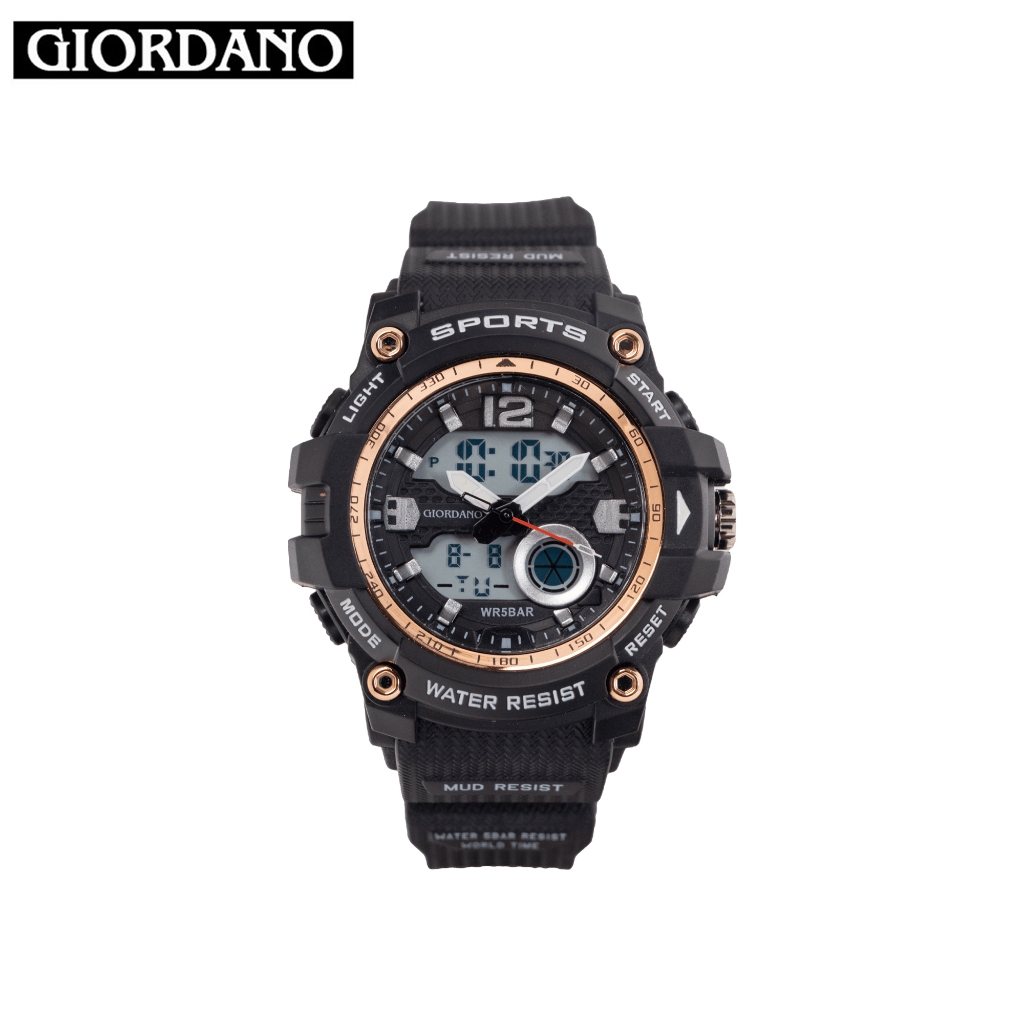 Giordano Black Sports Quartz Analog Digital Water Resistant Couple Watch G L6043BK Shopee Malaysia