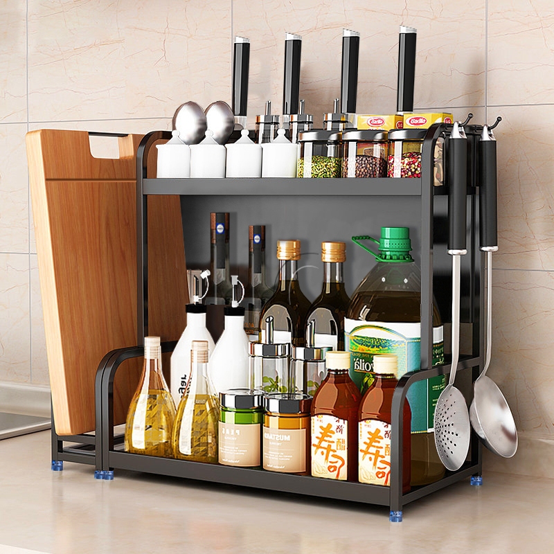 Seasoning Storage Rak Kitchen Rak Spice Rack Stainless Steel Condiment ...