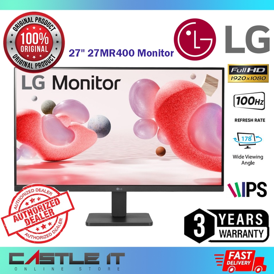 LG 27" 27MR400 27 Inch AMD FreeSync IPS Full HD 100Hz Virtually ...