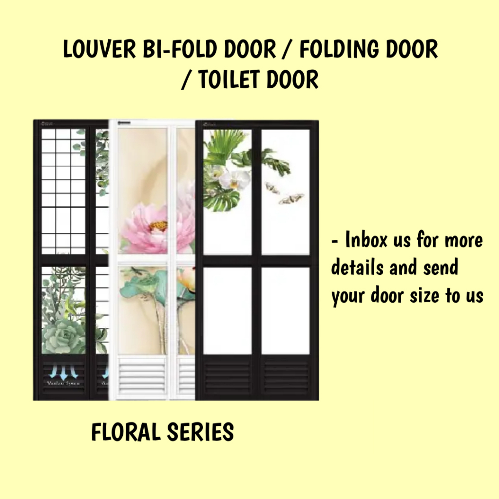 (Floral Series) Louver Bi-Fold Door / Folding Door / Toilet Door ...