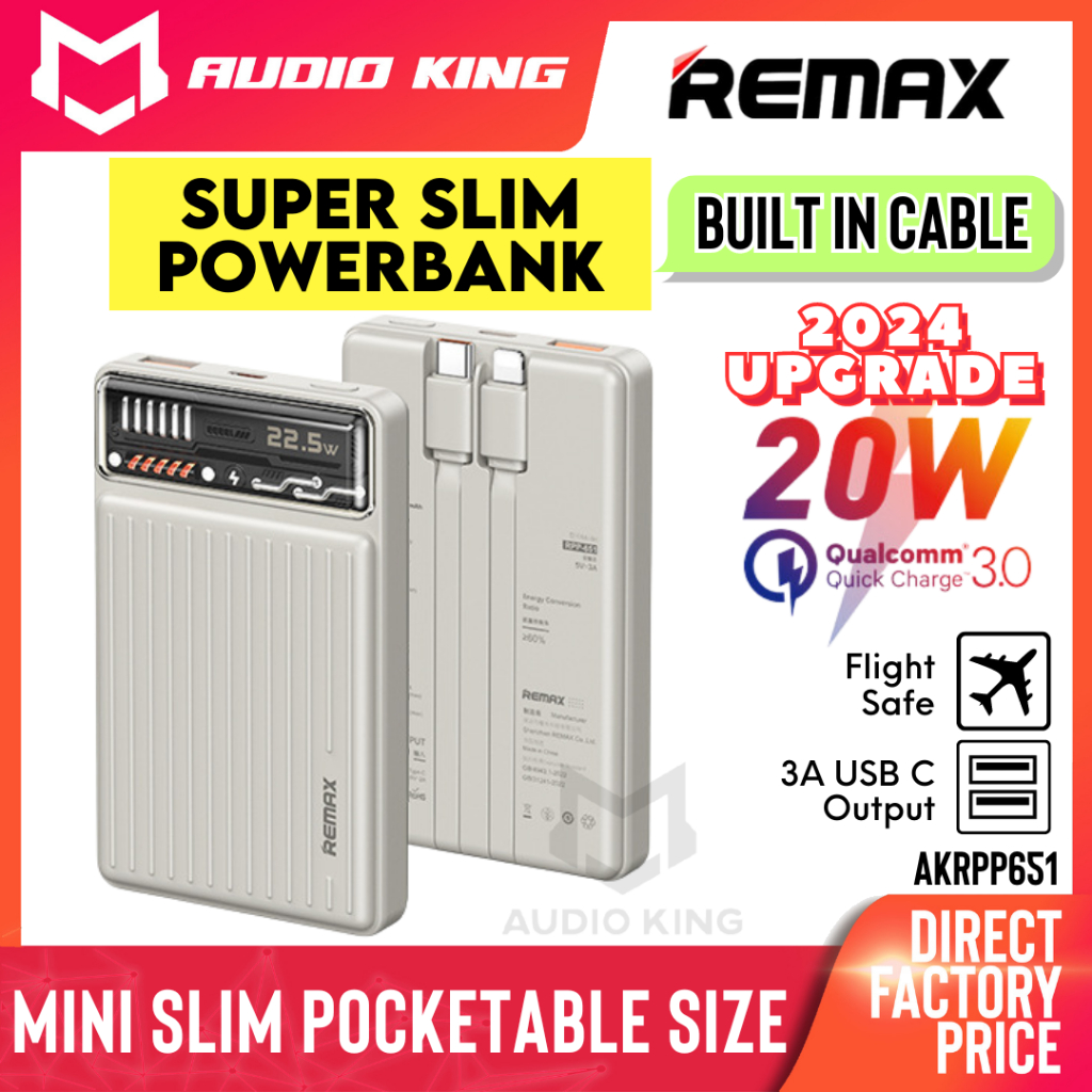 REMAX Super Fast Charging Flight Portable Travel 22.5W Powerbank ...