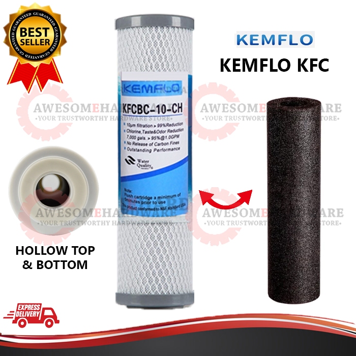 (10 MICRON) KEMFLO KFCBC10CH 10" CTO CARBON BLOCK WATER FILTER