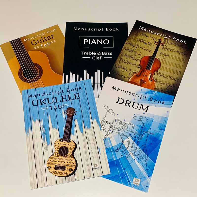 Music Manuscript Book for Piano Violin Drum Guitar Ukulele by Dynamic ...