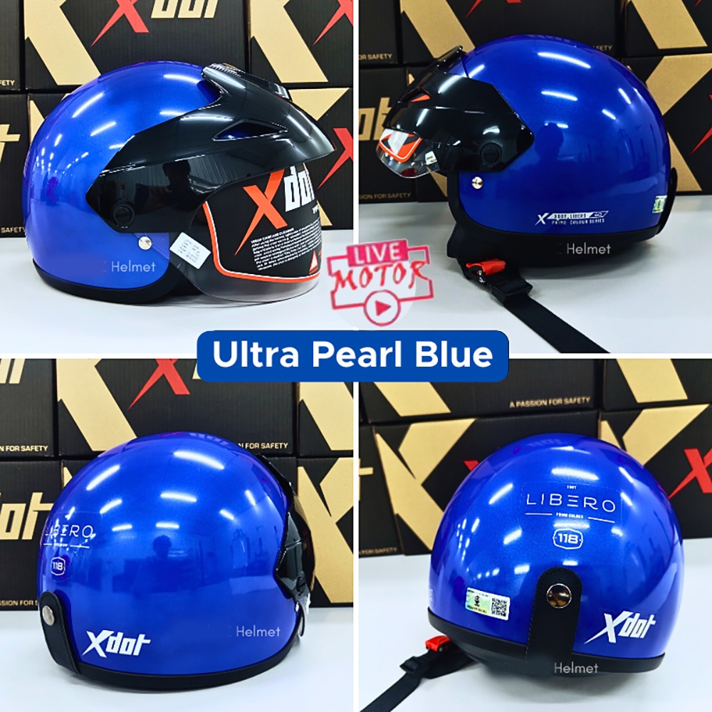 [SIRIM APPROVED] X-DOT G118 Libero Plain Half Helmet Cruiser Topi ...