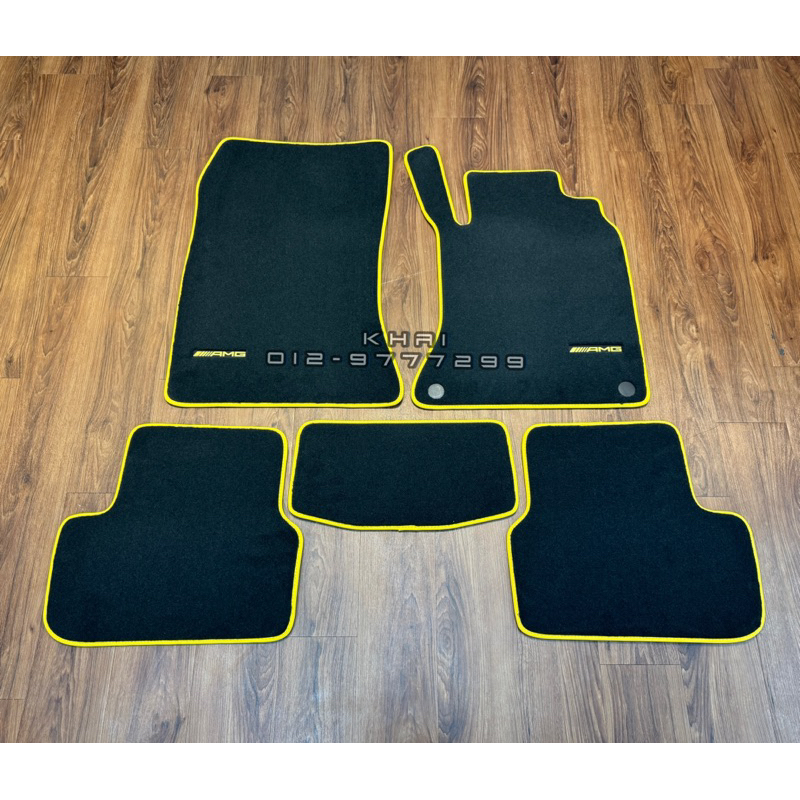 Mercedes Benz W176 A45 AMG Floor Mat Car Carpet Yellow Line OEM