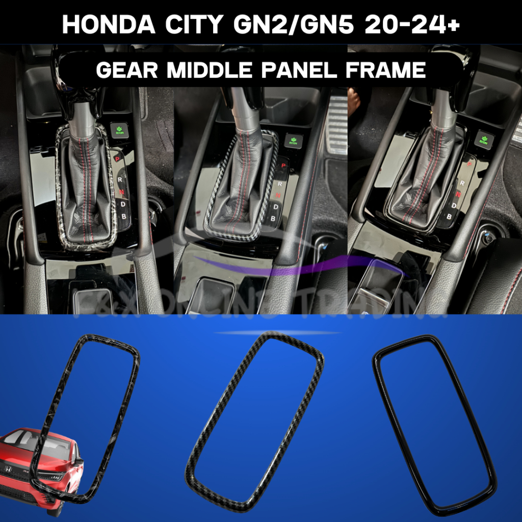 Honda City Gn2/HatchBack 20202024+ Carbon Trim/Glossy Red Gear Panel