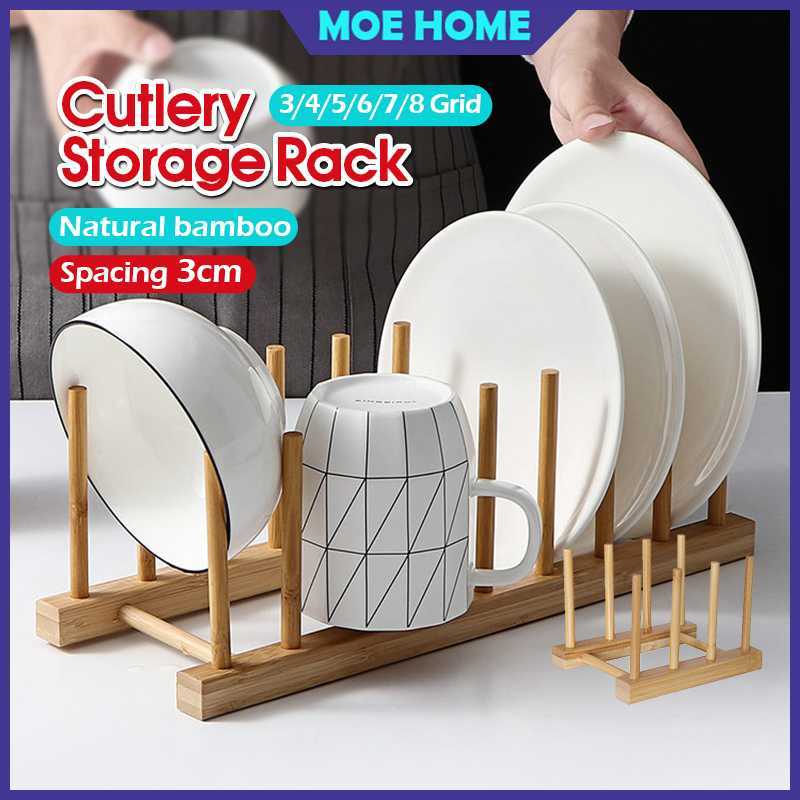 🔥Kitchen Wooden Dish Rack Dish Drainer Plate Rack Bowl Rack Kitchen ...
