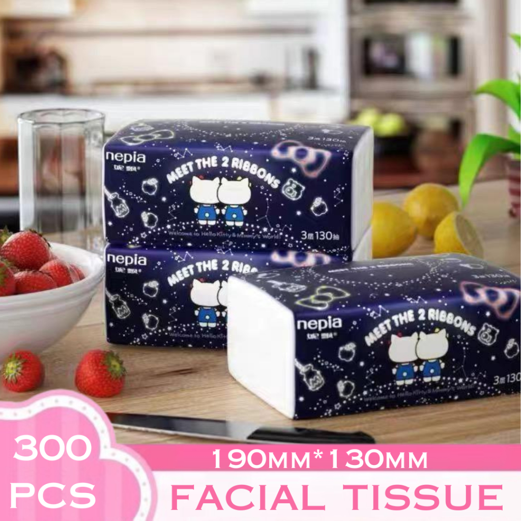 Hello Kitty Series Starry Sky Soft Facial Tissue Paper 100 Pulls x 3 ...