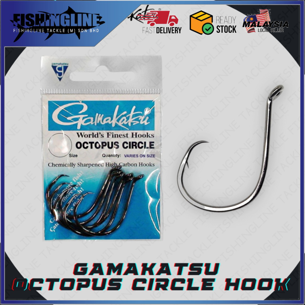 gamakatsu octopus circle hooks size 5/0 6 per pack 208415