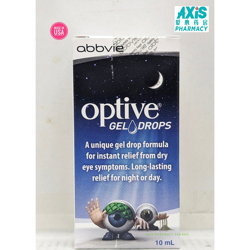 ABBVIE OPTIVE GEL DROPS 10ML Unique Combination Formula and Instant