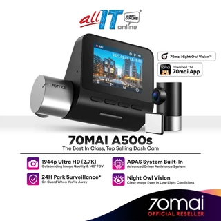 70mai A500s Dash Cam Pro Plus+ 1944P QHD+ Dual Channel Recording (Front + Rear) Built-In GPS & ADAS