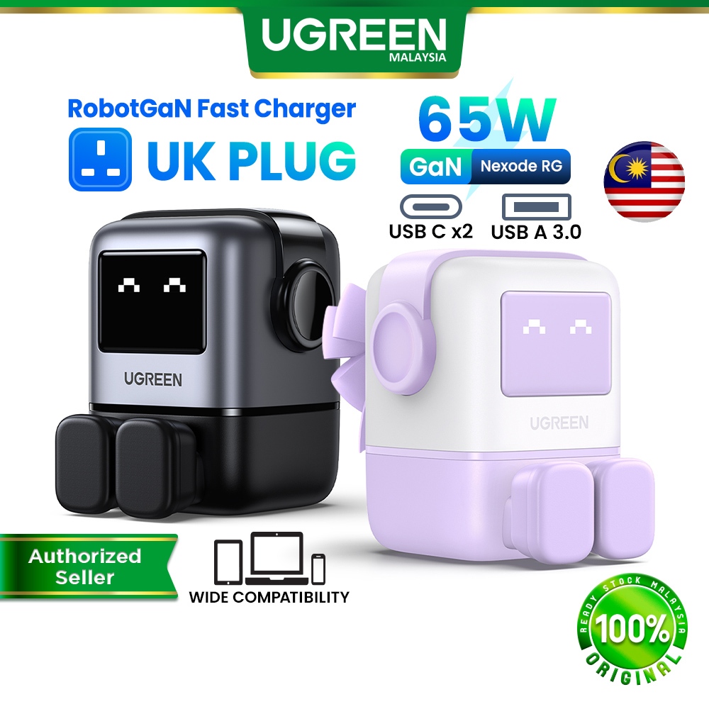 UGREEN 65W Nexode RobotGaN 3 Ports Fast Charger