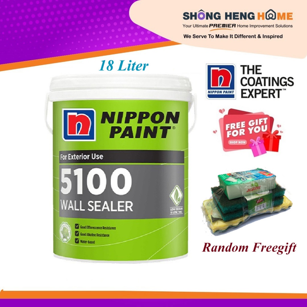 18L Nippon Paint 5100 Wall Sealer + FREEGIFT | Shopee Malaysia