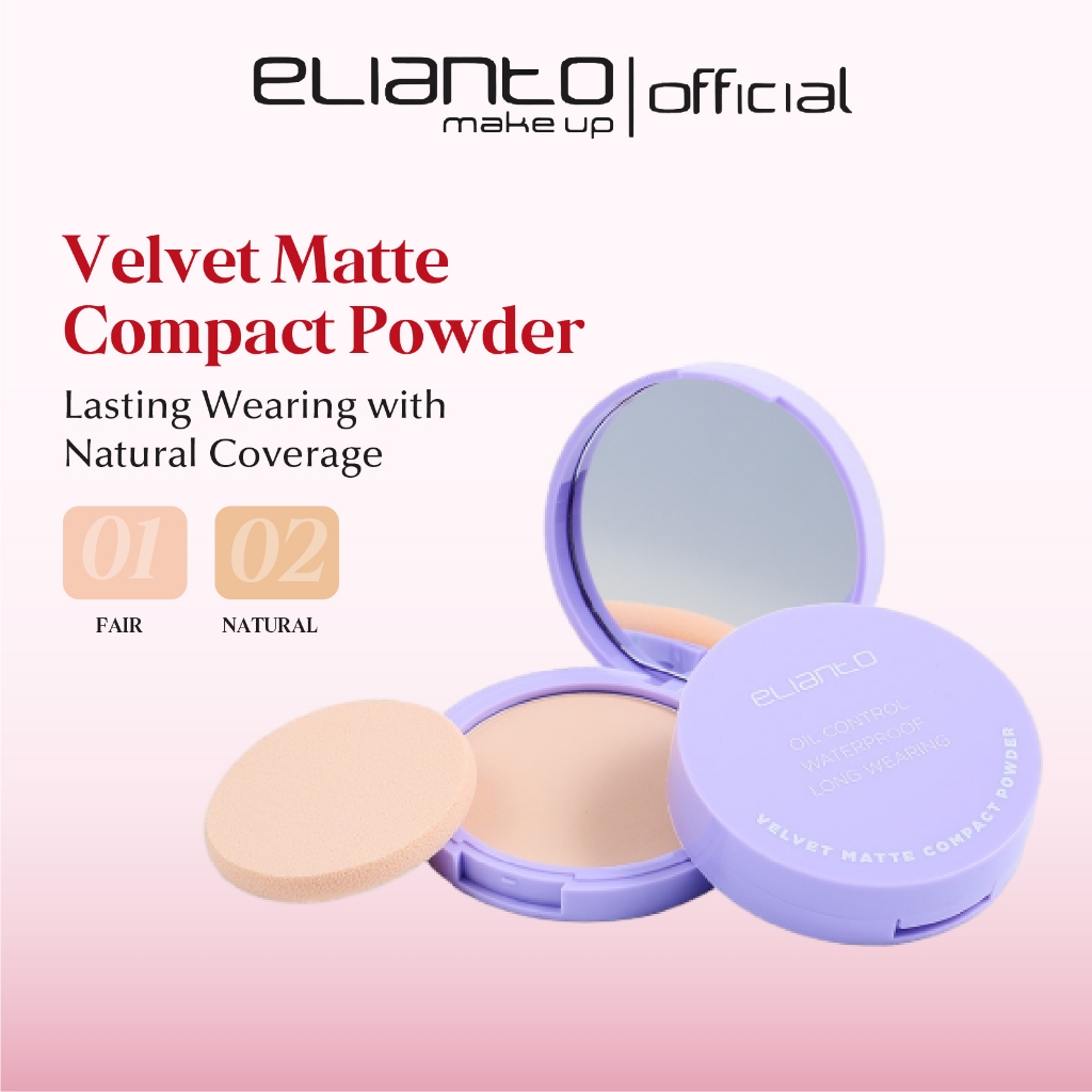 Elianto Velvet Matte Compact Powder (Natural Coverage, Lightweight ...