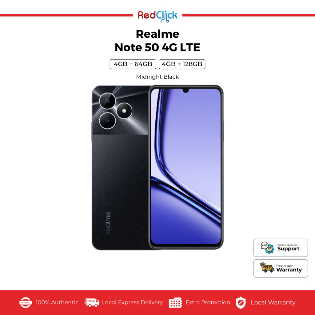 Realme Note 50 4G LTE/RMX3834 (4GB+64GB/128GB) Original Realme Malaysia ...