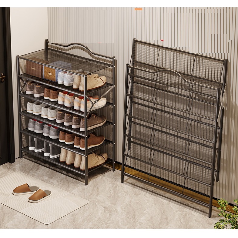 Large Size Fully Metal !! Folable Portable Shoe Rack/Installation-free ...