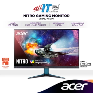 ACER NITRO VG272U W2 27" WQHD 240Hz Gaming Monitor | IPS | AMD FreeSync Premium | HDR400 | 0.5ms