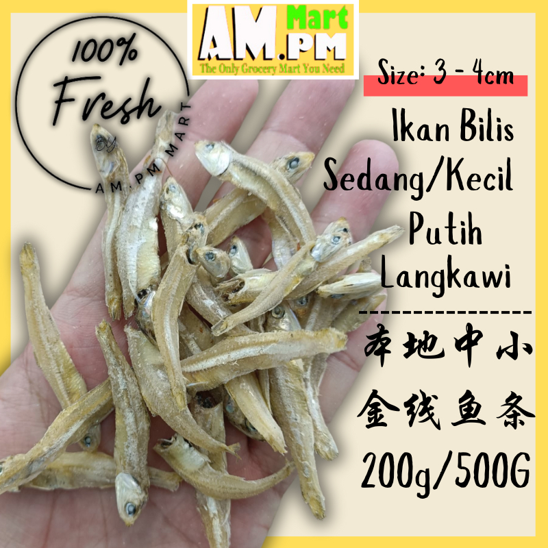 【500g】Ikan Bilis Langkawi Putih Kopek Sedang Kecil | 浮羅交怡 本地 金线 鱼肉 ...